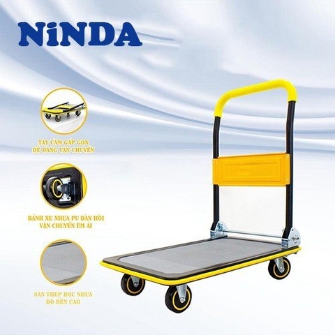 Xe đẩy hàng 4 bánh NiNDA AV-150 di chuyển linh hoạt, dễ dàng.
