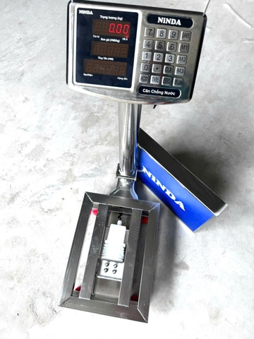 Cân bàn điện tử Inox chống nước NINDA cân hải sản , cân bán hàng tải 300kg