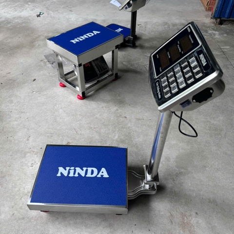 Cân bàn điện tử Inox chống nước NINDA cân hải sản , cân bán hàng tải 300kg
