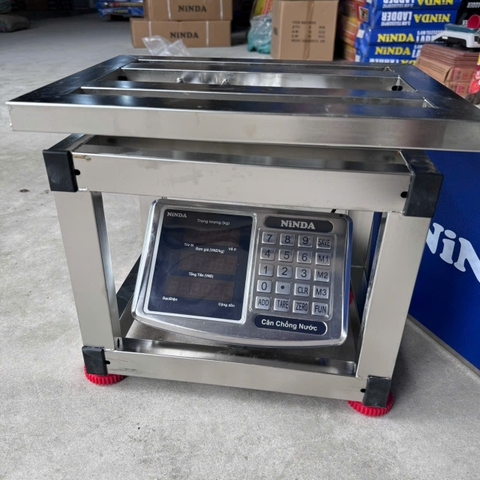 Cân ghế ngồi Inox chống nước NiNDA cân hải sản, cân bán hàng tải 300kg