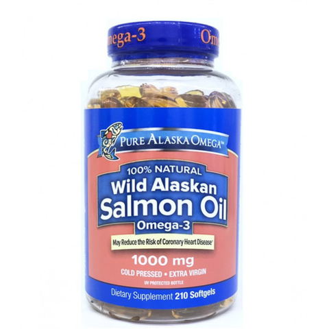 Viên Uống Dầu Cá Hồi Pure Alaska Omega Wild Salmon Oil 1000 mg Của Mỹ ,210 Viên