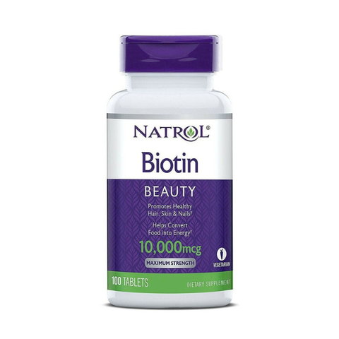 Viên Uống Hỗ Trợ Mọc Tóc Natrol Beauty Biotin 10000mcg Của Mỹ ,100 Viên