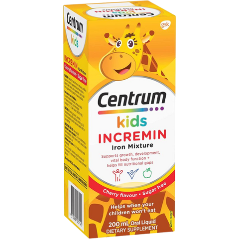 Siro Giúp Bé Ăn Ngon Centrum Kids Incremin Iron Mixture Cherry Flavour Của Úc ,200ml