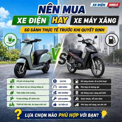 Nên Mua Xe Điện Hay Xe Máy Xăng? So Sánh Thực Tế Trước Khi Quyết Định