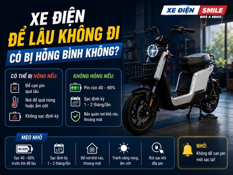 Xe Điện Để Lâu Không Đi Có Bị Hỏng Bình Không?