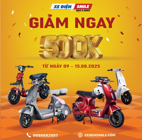 Khuyến Mãi Siêu Hot Tháng 8 - Giảm Hàng Loạt Từ Xe Điện Smile