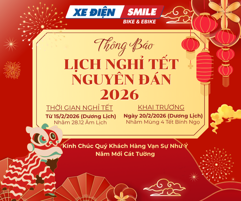 Thông Báo Lịch Nghỉ Tết Nguyên Đán & Hướng Dẫn Bảo Quản Xe An Toàn – Xe Điện Smile