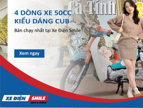 Tổng hợp 4 dòng xe 50cc kiểu dáng Cub bán chạy nhất tại Xe Điện Smile 