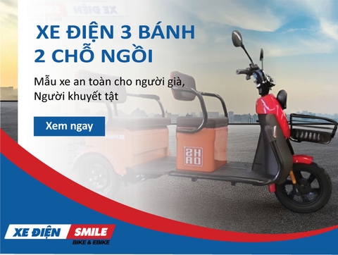 Xe điện 3 bánh 2 chỗ ngồi – Mẫu xe an toàn cho người già, người khuyết tật