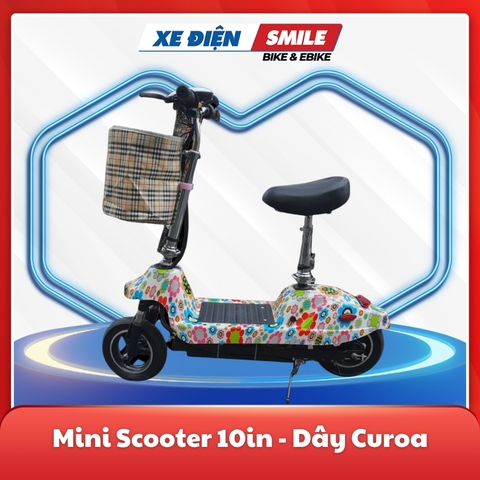 Xe điện Mini Scooter bánh 10in màu hoa