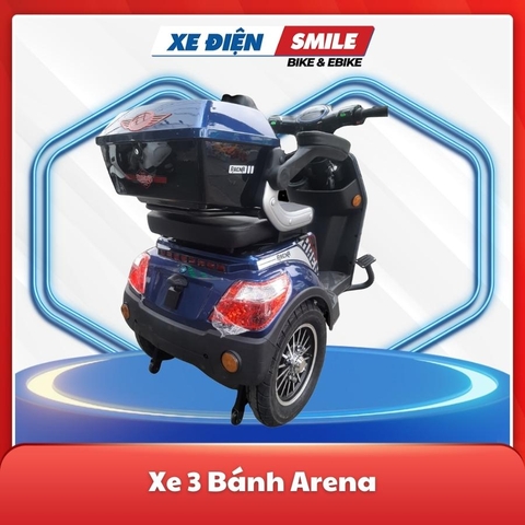 Xe ba bánh điện Arena màu xanh dương, xe ba bánh điện HCM, xe điện cho người lớn tuổi