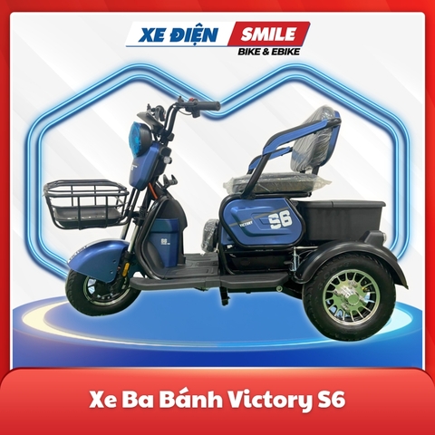 Xe Điện Ba Bánh Victory S6 màu xanh dương