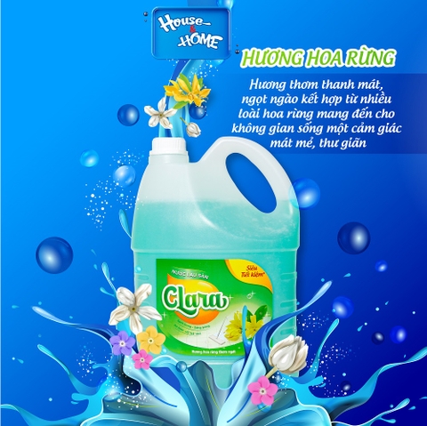 Nước lau sàn Clara - Hương hoa rừng - can 3.8kg