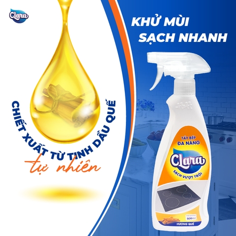 Tẩy bếp đa năng Clara - Hương quế - chai 500ml