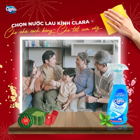 Nước lau kính Clara, hương bạc hà, 500ml