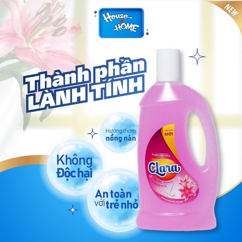 Nước lau sàn Clara - Hương hoa ly - chai 1L