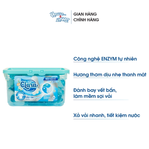 Viên giặt xả Clara - Hương hoa thanh mát - hộp 30 viên
