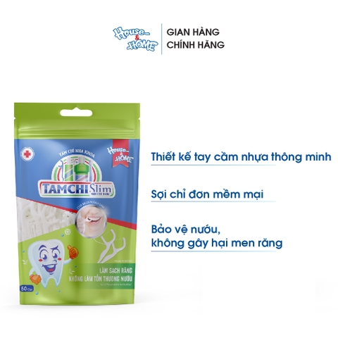 Tăm chỉ nha khoa - TAMCHI Slim sợi chỉ đơn - gói 50 cái