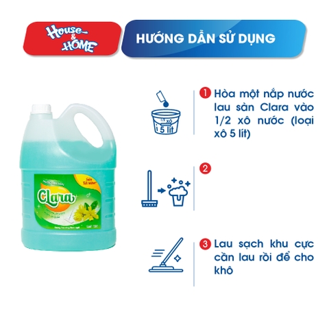 Nước lau sàn Clara - Hương hoa rừng - 3.8Kg