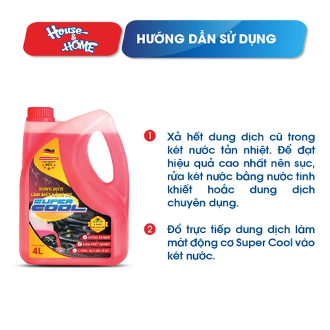 Dung dịch làm mát động cơ Super Cool - Màu hồng - 4L