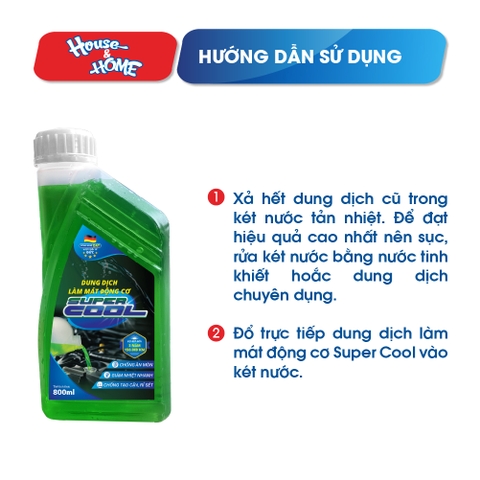 Dung dịch làm mát động cơ Super Cool - màu xanh - 800ml