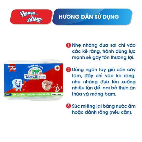 Tăm chỉ nha khoa - TAMCHI Slim sợi chỉ đơn - hộp 50 cái
