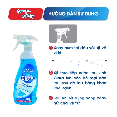 Nước lau kính Clara, hương bạc hà, 500ml