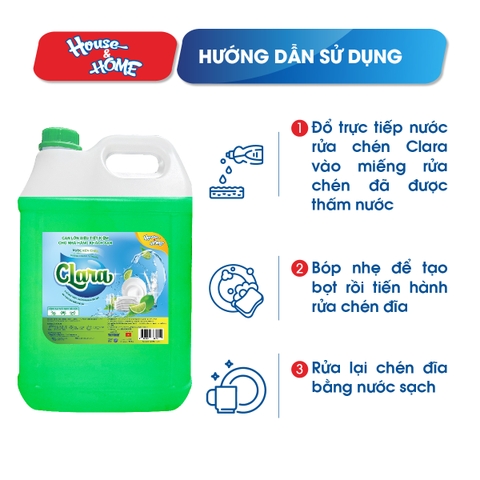 Nước rửa chén Clara - Hương chanh 9.5KG