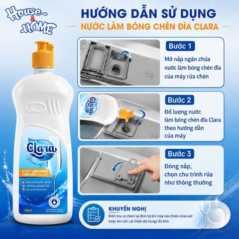 Nước làm bóng chén bát Clara