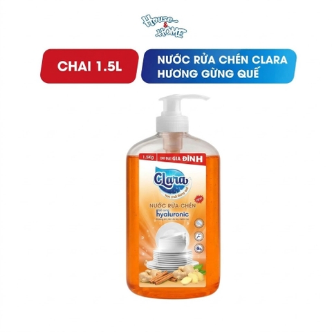 Nước rửa chén Clara - Tinh chất gừng quế 1,5kg