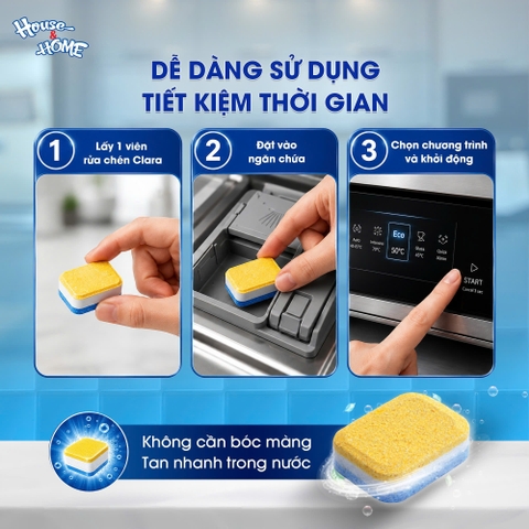 Viên rửa chén Clara 18 gam/viên