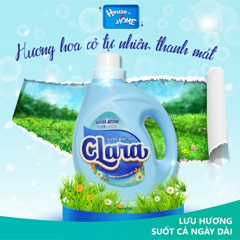 Nước giặt xả Clara - Hương hoa cỏ thanh mát - can 2,6kg