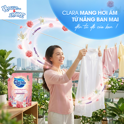 Nước giặt xả Clara - Hương hoa nắng ban mai - Túi 4,1kg