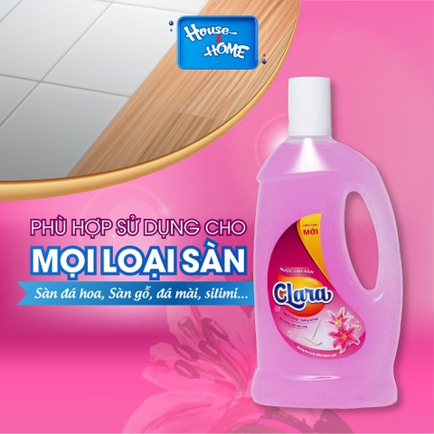 Nước lau sàn Clara - Hương hoa ly - chai 1L