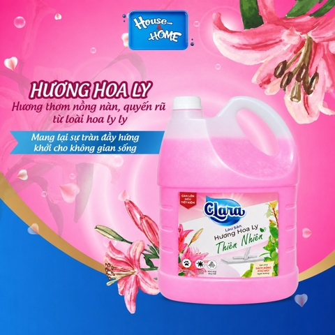 Nước lau sàn Clara - Hương hoa ly - can 3.8kg