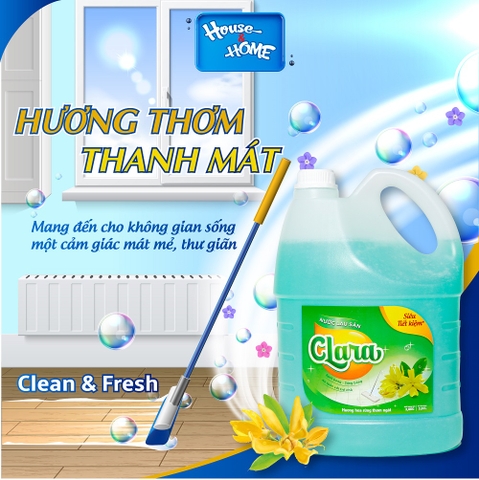 Nước lau sàn Clara - Hương hoa rừng - can 3.8kg