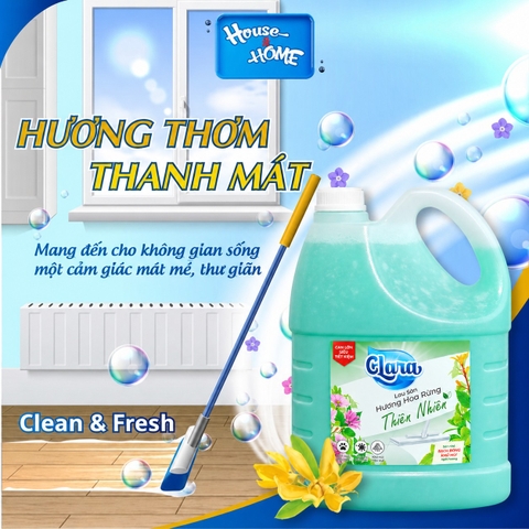 Nước lau sàn Clara - Hương hoa rừng - can 3.8kg