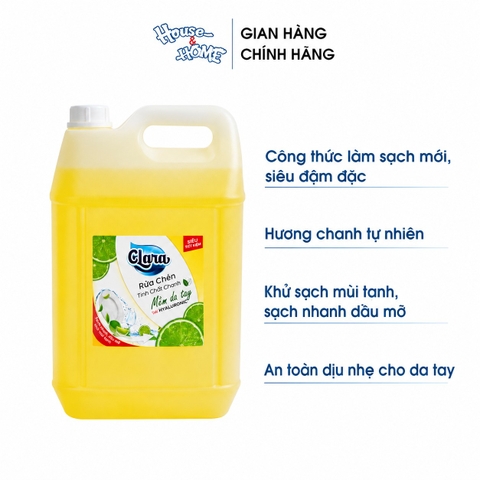 Nước rửa chén Clara - Tinh chất chanh - 9,5kg