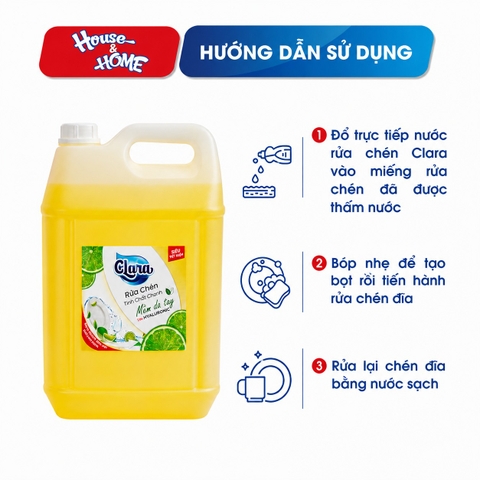 Nước rửa chén Clara - Tinh chất chanh - 9,5kg