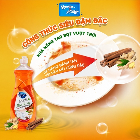 Nước rửa chén Clara - Tinh chất gừng quế