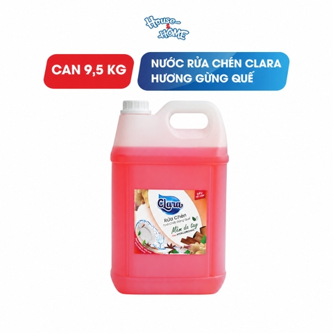 Nước rửa chén Clara - Tinh chất gừng quế - can 9.5kg
