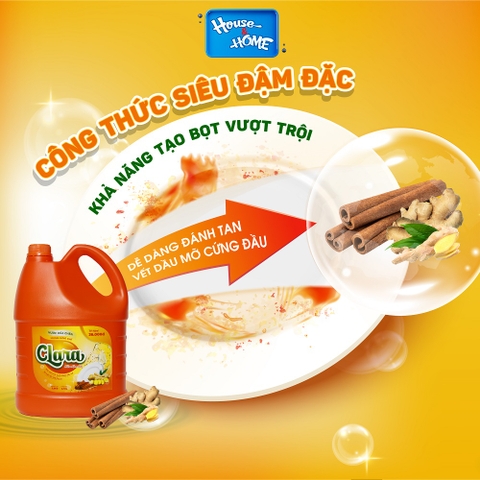 Nước rửa chén Clara - Hương gừng quế - can 3.8kg