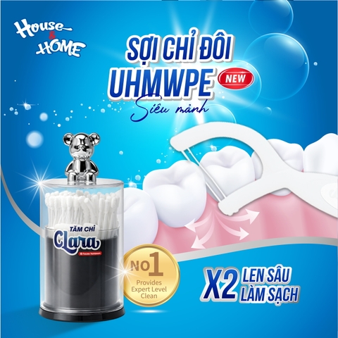 Tăm chỉ Clara dạng hộp nắp gấu