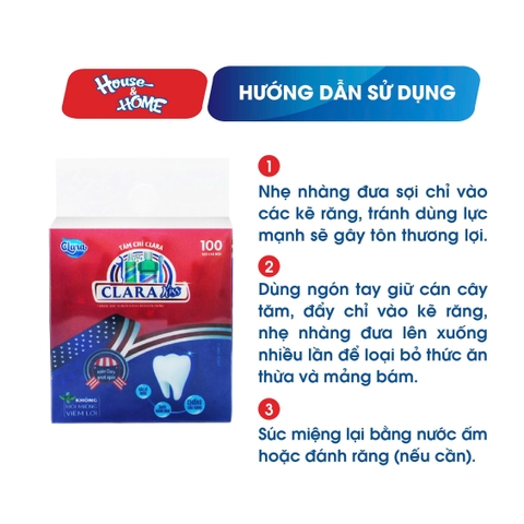 Tăm chỉ nha khoa Clara Kiss - Hộp 100 cái