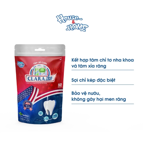 Tăm chỉ nha khoa Clara Kiss - Túi 50 cái