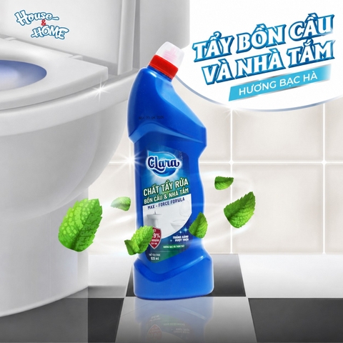 Tẩy rửa bồn cầu và nhà tắm Clara - Hương bạc hà - chai 925ml
