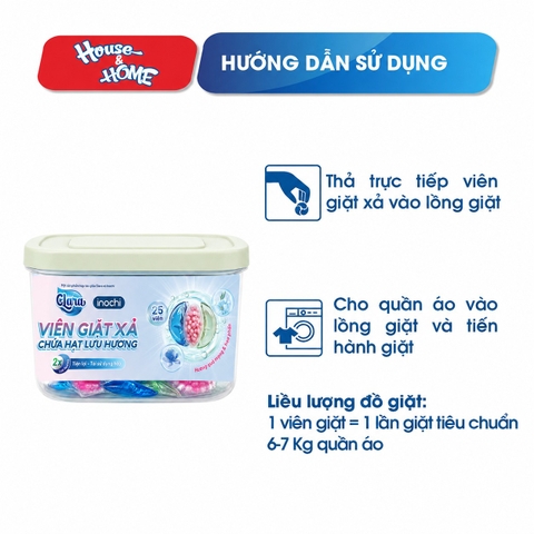Viên giặt xả Clara 3in1 - Hương quả mọng - Hộp 25 viên