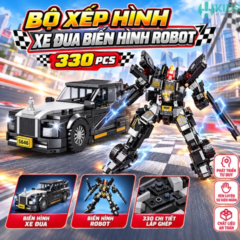 Bộ Lắp Ghép Ô Tô Biến Hình Robot 2in1 386 Chi Tiết – Mã 612