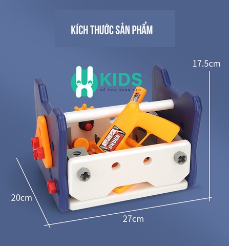 Đồ chơi ốc vít, lắp ráp kĩ sư 2in1 kết hợp ghế ngồi cỡ lớn cho bé có máy khoan điện, dụng cụ sửa chữa cho bé
