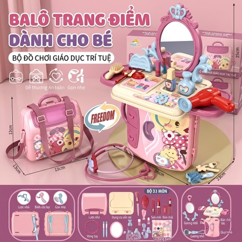 Bộ Bàn Trang Điểm Công Chúa Lắp Ghép Biến Hình Balo